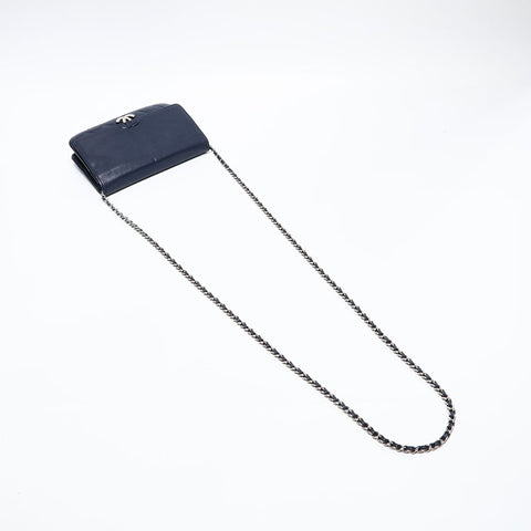 CHANEL 25th Series Half COCO Mark Chain Wallet 2017 Shoulder Bag Navy WS13804