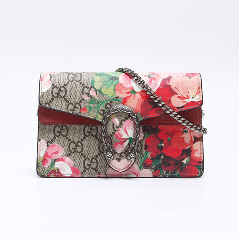 GUCCI Dionysus GG Blooms Super Mini Shoulder Bag Beige pink WS13807
