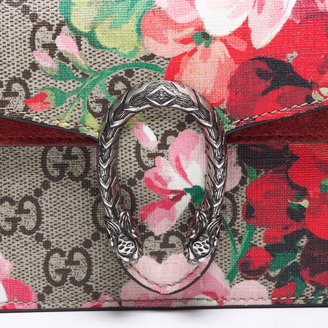 GUCCI Dionysus GG Blooms Super Mini Shoulder Bag Beige pink WS13807
