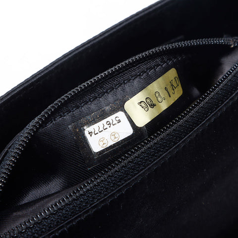 シャネル CHANEL 5番台 2000年 サテン ビーズ ショルダーバッグ ブラック WS13808