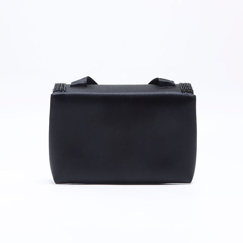 シャネル CHANEL 5番台 2000年 サテン ビーズ ショルダーバッグ ブラック WS13808