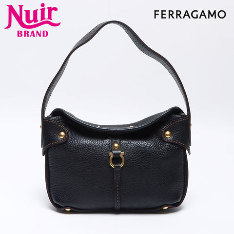 Salvatore Ferragamo Gancini one belt Shoulder Bag black WS13811