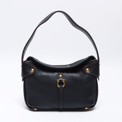 Salvatore Ferragamo Gancini one belt Shoulder Bag black WS13811
