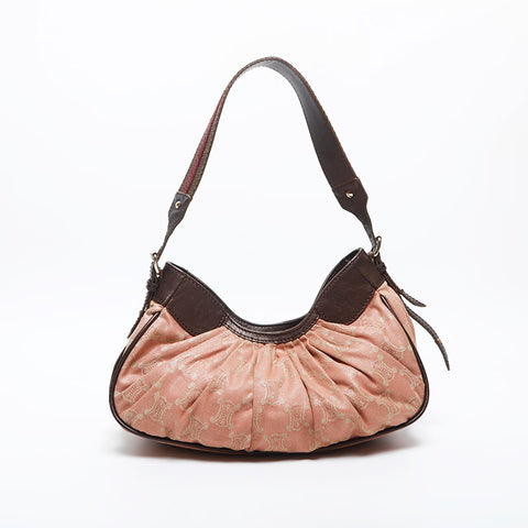 CELINE macadam canvas Shoulder Bag pink WS13812