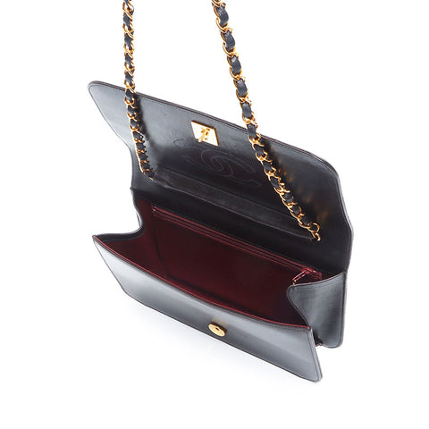 シャネル CHANEL フルフラップ マトラッセ チェーン プッシュロック 5番台 1999-2000 ショルダーバッグ ブラック WS13814