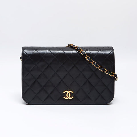 シャネル CHANEL フルフラップ マトラッセ チェーン プッシュロック 5番台 1999-2000 ショルダーバッグ ブラック WS13814