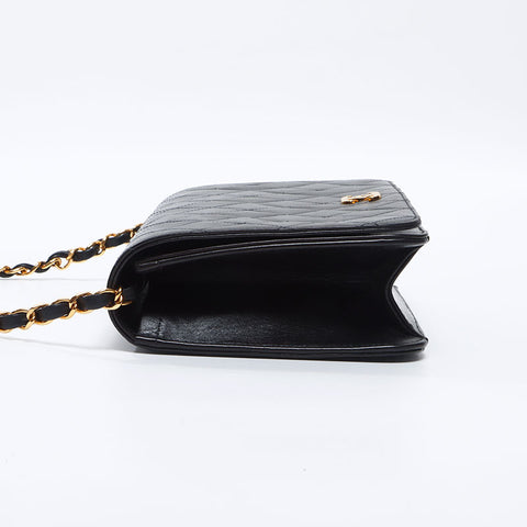 シャネル CHANEL フルフラップ マトラッセ チェーン プッシュロック 5番台 1999-2000 ショルダーバッグ ブラック WS13814