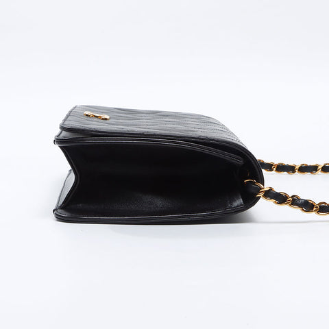 シャネル CHANEL フルフラップ マトラッセ チェーン プッシュロック 5番台 1999-2000 ショルダーバッグ ブラック WS13814