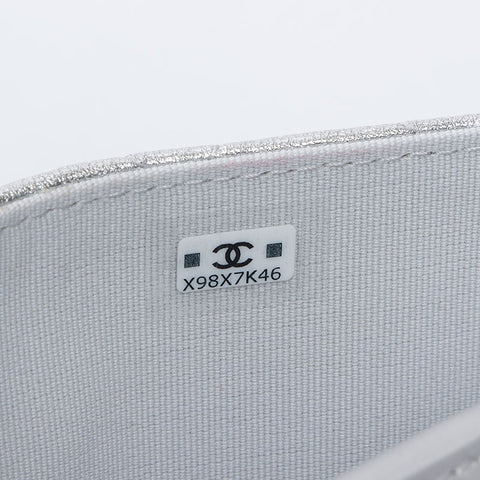 シャネル CHANEL ミニ マトラッセ ポーチ チェーン スター ショルダーバッグ シルバー WS13815