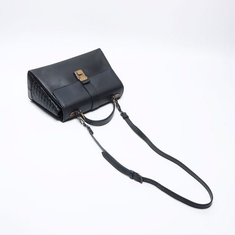 BOTTEGAVENETA Leather top handle Piazza 2way Shoulder Bag black WS13818