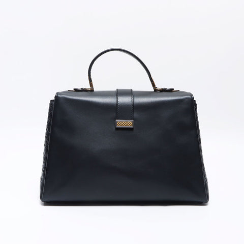 BOTTEGAVENETA Leather top handle Piazza 2way Shoulder Bag black WS13818