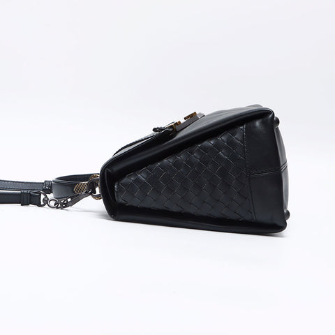 ボッテガヴェネタ BOTTEGAVENETA レザー トップハンドル ピアッツァ 2way ショルダーバッグ ブラック WS13818