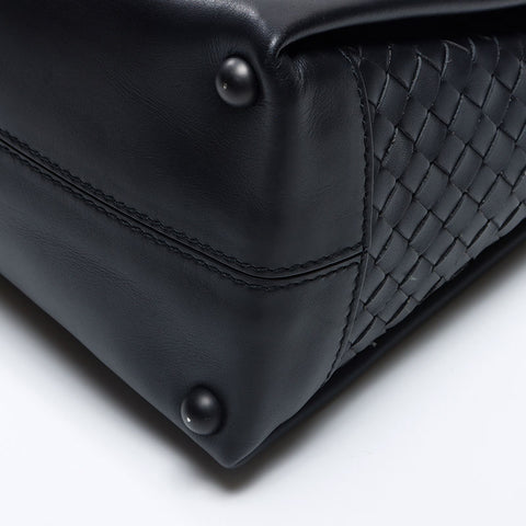 BOTTEGAVENETA Leather top handle Piazza 2way Shoulder Bag black WS13818