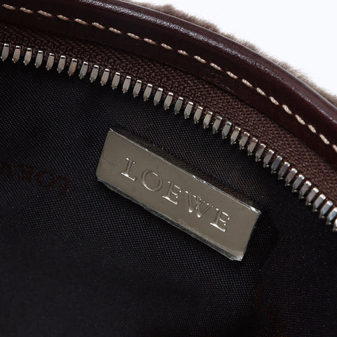 ロエベ LOEWE シープファー ショルダーバッグ ブラウン WS13820