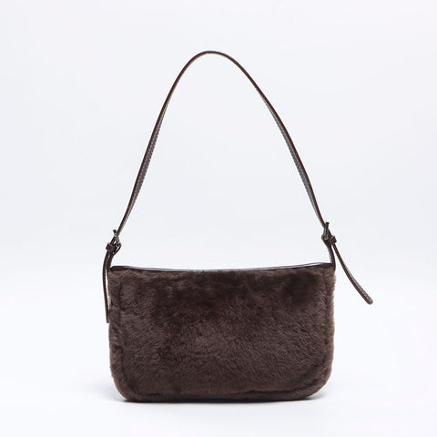 ロエベ LOEWE シープファー ショルダーバッグ ブラウン WS13820