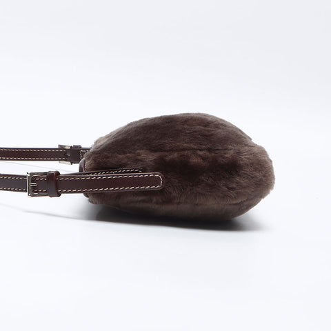 ロエベ LOEWE シープファー ショルダーバッグ ブラウン WS13820