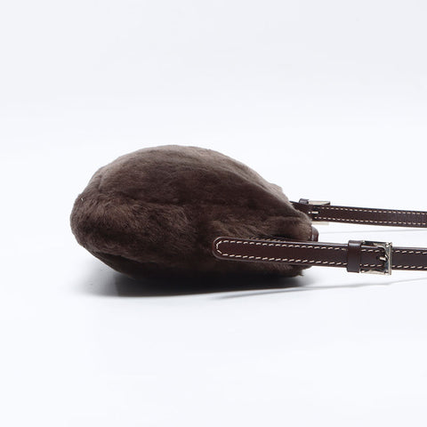 ロエベ LOEWE シープファー ショルダーバッグ ブラウン WS13820