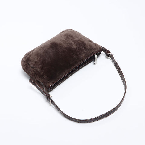 ロエベ LOEWE シープファー ショルダーバッグ ブラウン WS13820