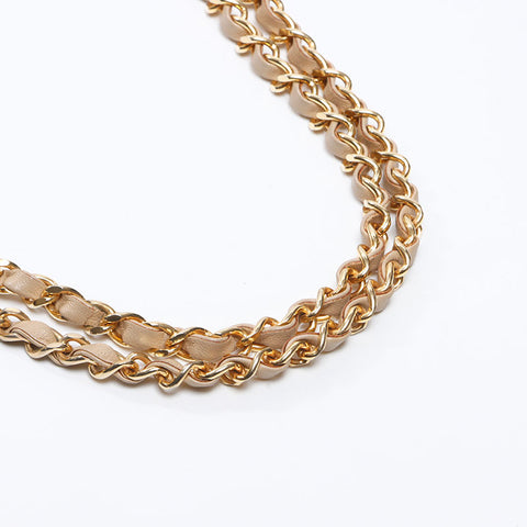 シャネル CHANEL 1985-1993 キャビアスキン パリ限定 マトラッセ ダブルフラップ ショルダーバッグ ベージュ WS13821