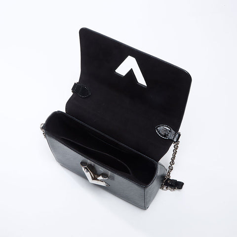 ルイ・ヴィトン LOUIS VUITTON パテントレザー ツイストMM チェーン 2015年 エピ ショルダーバッグ ブラック WS13823