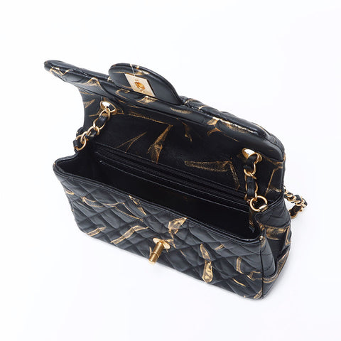 シャネル CHANEL ミニ マトラッセ チェーン　 ショルダーバッグ ブラック WS13826
