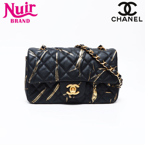 シャネル CHANEL ミニ マトラッセ チェーン　 ショルダーバッグ ブラック WS13826
