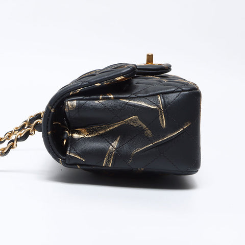 シャネル CHANEL ミニ マトラッセ チェーン　 ショルダーバッグ ブラック WS13826