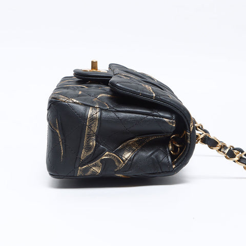 シャネル CHANEL ミニ マトラッセ チェーン　 ショルダーバッグ ブラック WS13826