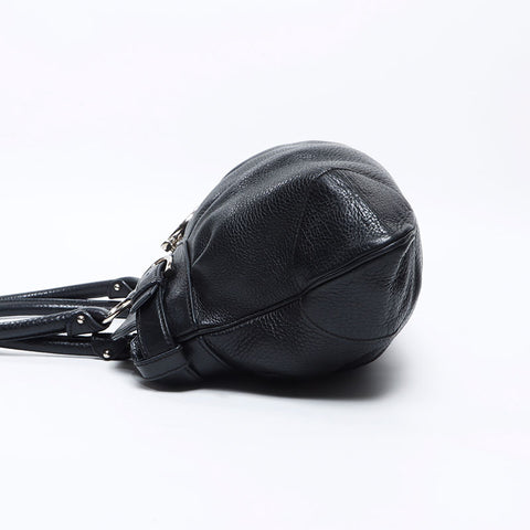 Salvatore Ferragamo Leather SilverMetal Gancini Handbag black WS13832