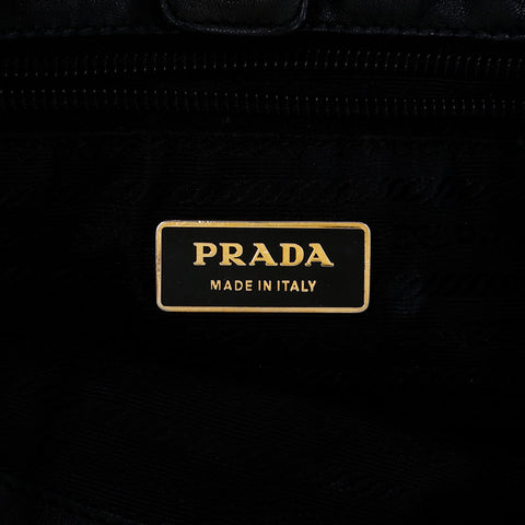 PRADA Nylon Logo Ribbon Shoulder Bag black WS13834