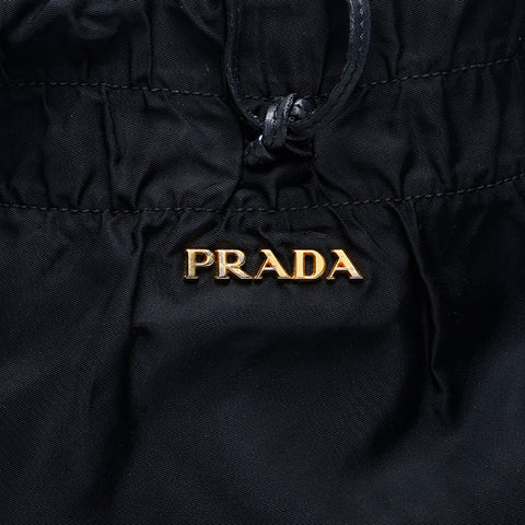 PRADA Nylon Logo Ribbon Shoulder Bag black WS13834