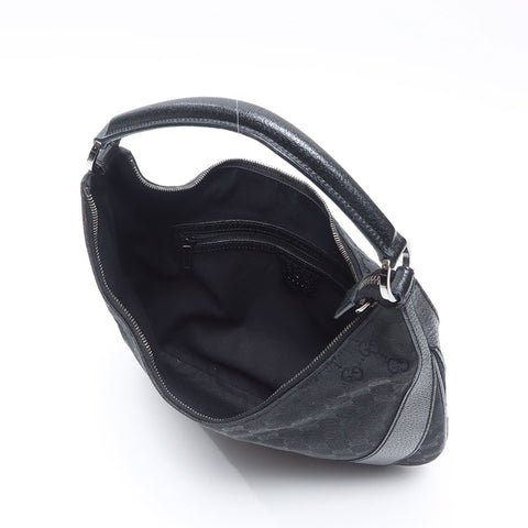GUCCI GG canvas x leather hobo one belt Shoulder Bag black WS13836