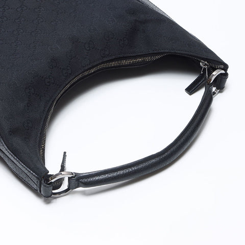 GUCCI GG canvas x leather hobo one belt Shoulder Bag black WS13836
