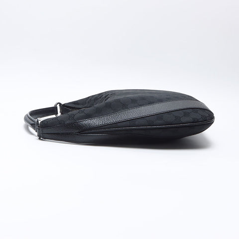 GUCCI GG canvas x leather hobo one belt Shoulder Bag black WS13836