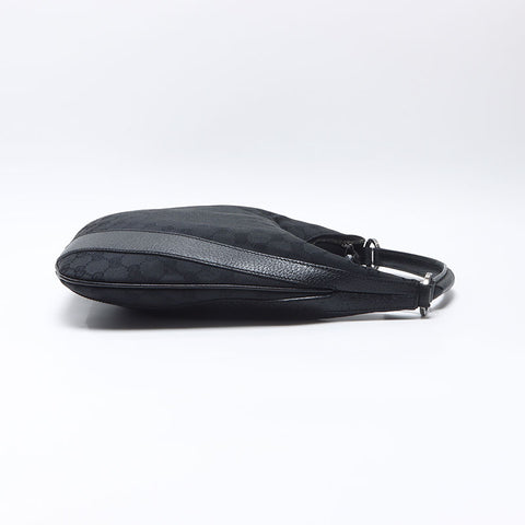 GUCCI GG canvas x leather hobo one belt Shoulder Bag black WS13836
