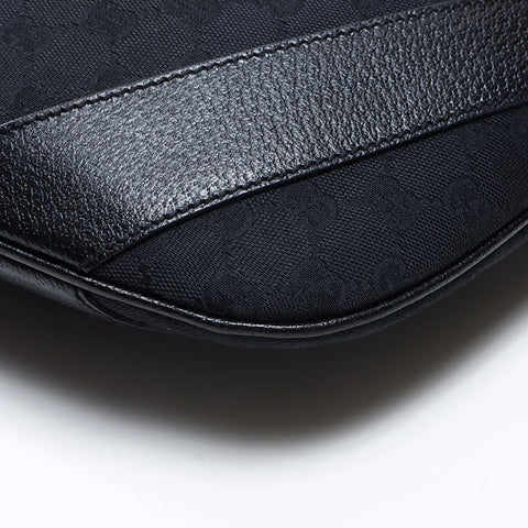 GUCCI GG canvas x leather hobo one belt Shoulder Bag black WS13836