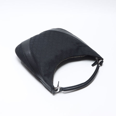 GUCCI GG canvas x leather hobo one belt Shoulder Bag black WS13836