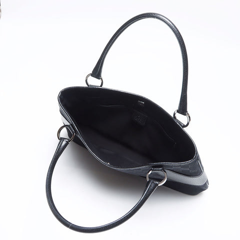 Gucci GG Canvas x Cuir Handbag Black WS13837