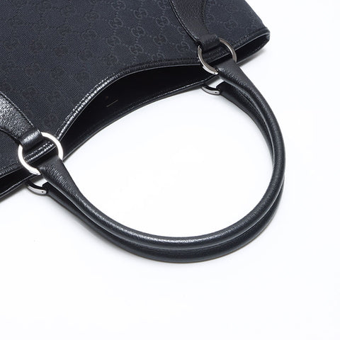 Gucci GG帆布X皮革手提包黑色WS13837