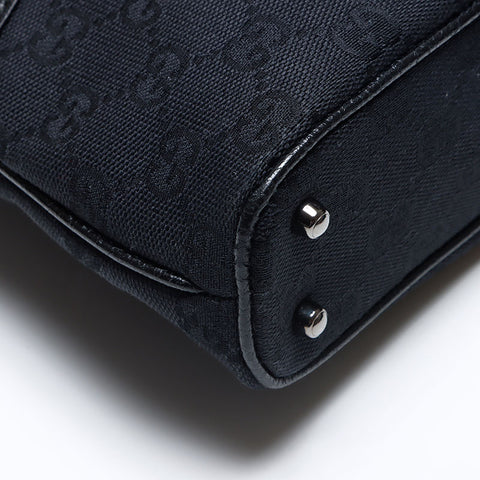 Gucci GG Canvas x Cuir Handbag Black WS13837