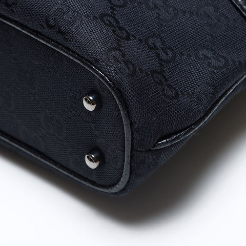 Gucci GG帆布X皮革手提包黑色WS13837