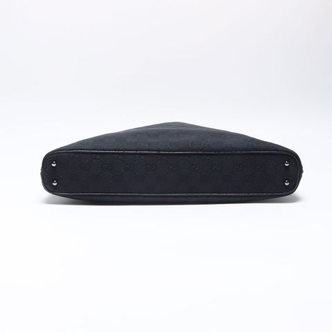 Gucci GG Canvas x Cuir Handbag Black WS13837