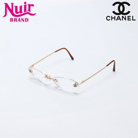 シャネル CHANEL リムレス クリア メガネ ミニココマーク サングラス オレンジ WS13839