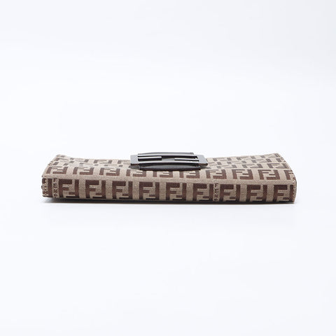 フェンディ FENDI キャンバス×レザー マンマ ズッキーノ 長財布 ベージュ WS13840