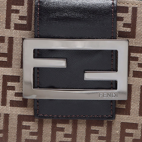 フェンディ FENDI キャンバス×レザー マンマ ズッキーノ 長財布 ベージュ WS13840