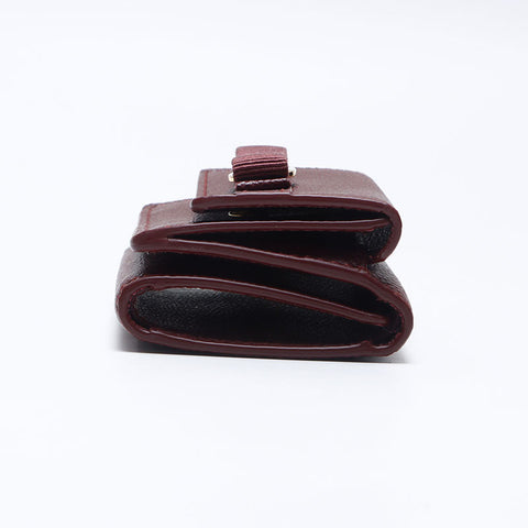 サルヴァトーレフェラガモ Salvatore Ferragamo コンパクト ミニ 折りたたみ財布 ヴァラ レザー 二つ折り財布 レッド WS13841