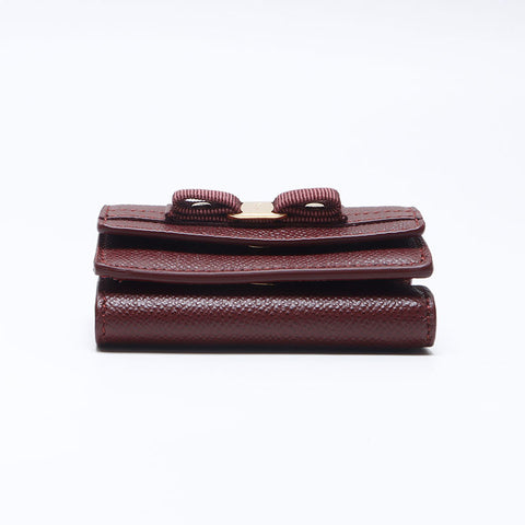 サルヴァトーレフェラガモ Salvatore Ferragamo コンパクト ミニ 折りたたみ財布 ヴァラ レザー 二つ折り財布 レッド WS13841
