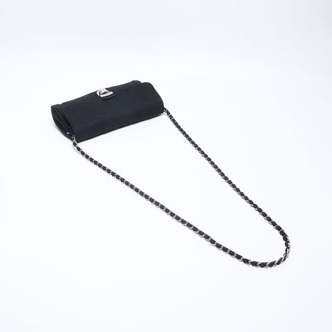 PRADA Nylon quilted Chain Shoulder Bag black WS13845