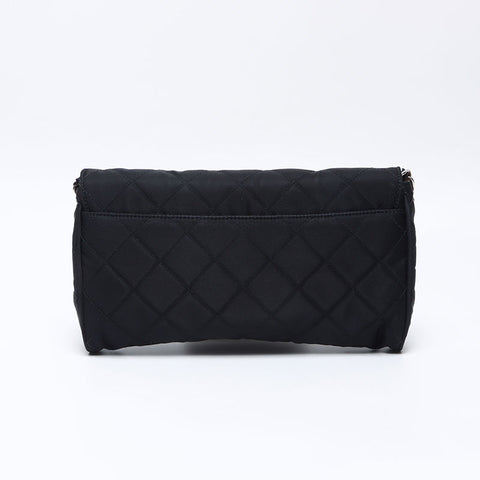 PRADA Nylon quilted Chain Shoulder Bag black WS13845