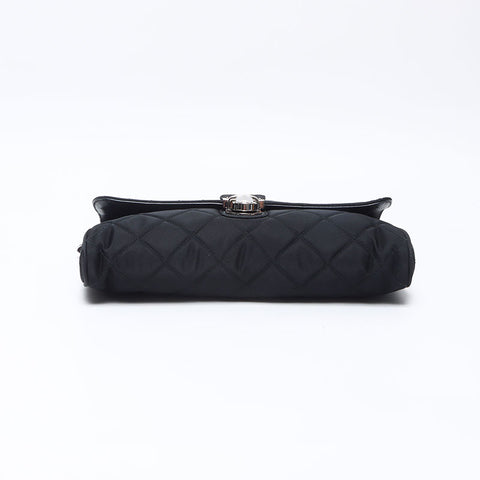 PRADA Nylon quilted Chain Shoulder Bag black WS13845